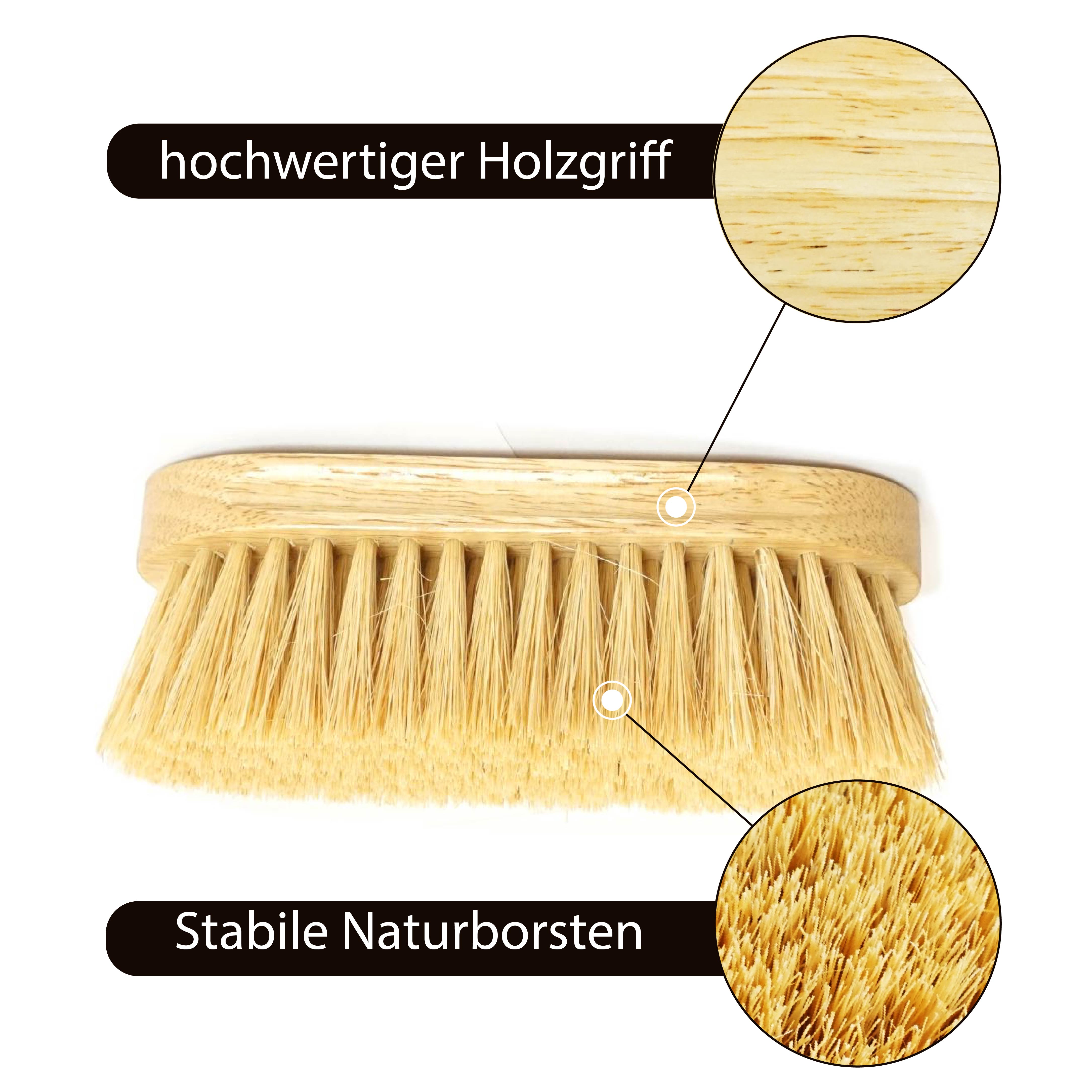 Wurzelbürste mit Holzrücken und langen Borsten